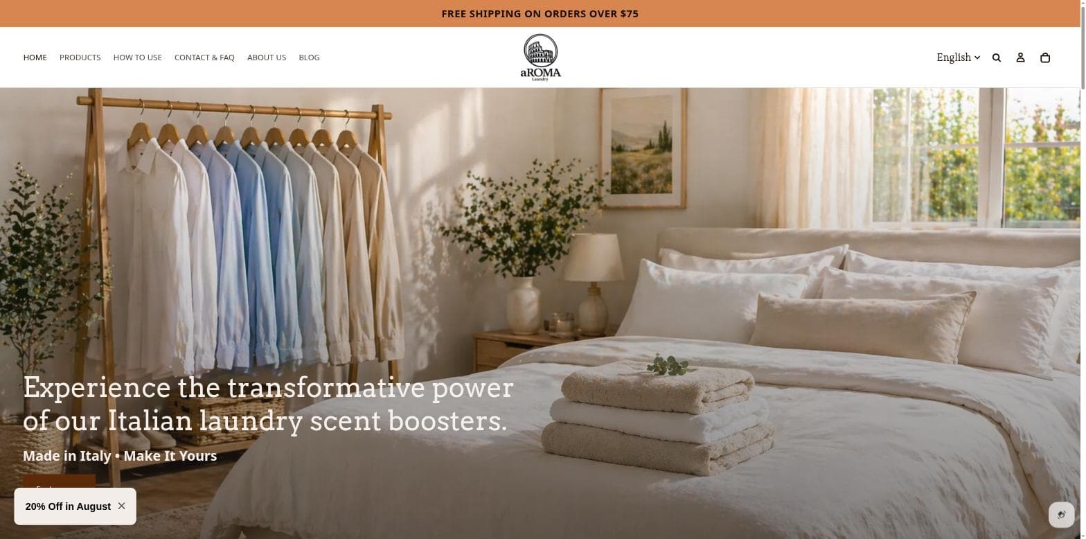 aROMA Laundry — homepage