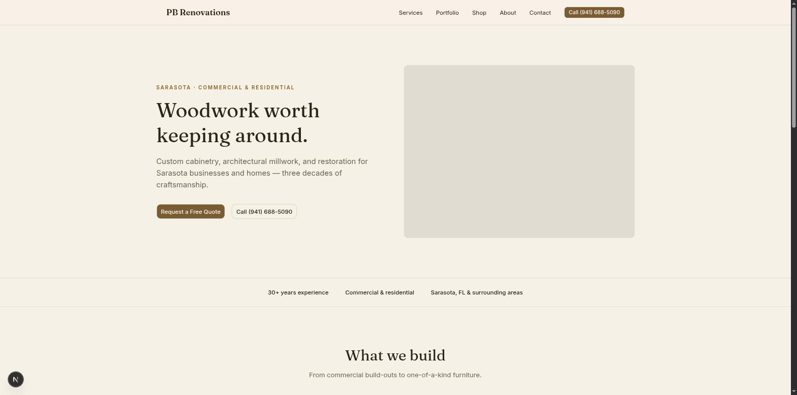 PB Renovations & Restorations — homepage